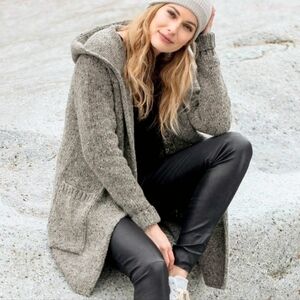 Jessica Simpson Knit Duster Hooded Cardigan